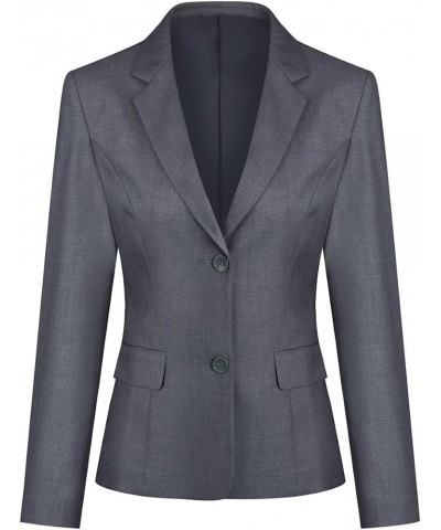 Women's Casual Long Sleeve Button Slim Work Office Blazer Jacket Dark Gray $25.47 Blazers