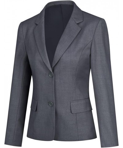 Women's Casual Long Sleeve Button Slim Work Office Blazer Jacket Dark Gray $25.47 Blazers