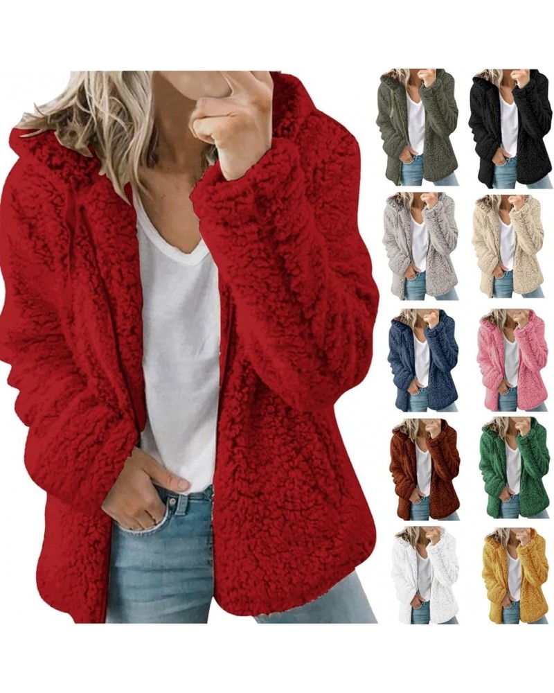 Fleece Jacket Women Fuzzy Zip Up Coats Oversized Winter Warm Sweatshirt Sherpa Teddy Coat Loose Casual Hoodies 2023 02fleece ...