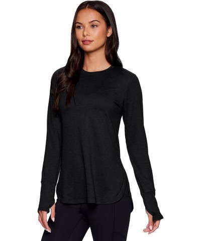 Active Women's Fashion Athletic Yoga Long Sleeve Super Soft T-Shirt F22 Black Heather $11.37 Activewear