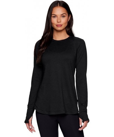 Active Women's Fashion Athletic Yoga Long Sleeve Super Soft T-Shirt F22 Black Heather $11.37 Activewear