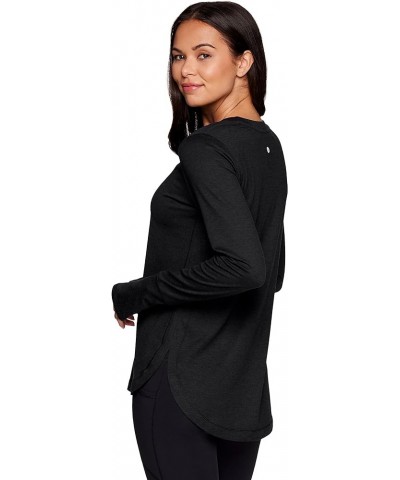 Active Women's Fashion Athletic Yoga Long Sleeve Super Soft T-Shirt F22 Black Heather $11.37 Activewear