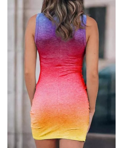 Women's 2024 Summer Sleeveless Tank Dresses Cut Out Twist Bodycon Wrap Party Evening Mini Dress Multicolor02 $19.94 Dresses