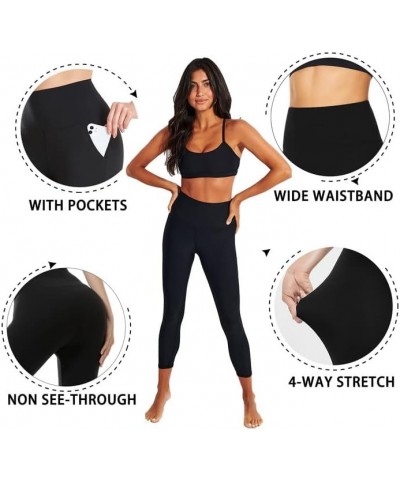 Leggings with Pockets for Women, High Waisted Tummy Control Workout Hip Lift Yoga Pants Activewear Large-X-Large C-16 Capri B...