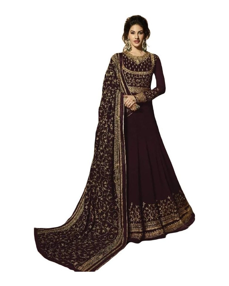 Ready to Wear Indian/Pakistani Ethnic Wear Bollywood Party/Wedding Wear Long Anarkali Suit Salwar Suit for Womens Brown $26.0...