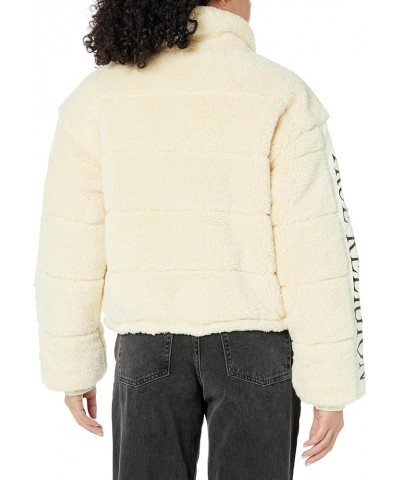 Women's Paneled Logo Puffer Jacket Winter White $60.35 Jackets