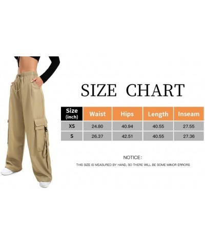 Baggy Cargo Joggers Pants Dressy Casual Silky Elastic Mid Waist Women Trousers Black $17.64 Pants