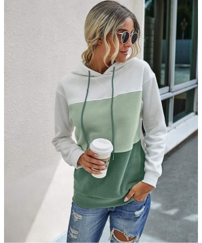 Women Zip up Hoodie Color Block Cowl Neck Drawstring Hooded Sweatshirt Pullover Sweater with Pockets Green-8074 $10.79 Hoodie...