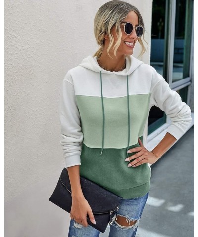 Women Zip up Hoodie Color Block Cowl Neck Drawstring Hooded Sweatshirt Pullover Sweater with Pockets Green-8074 $10.79 Hoodie...