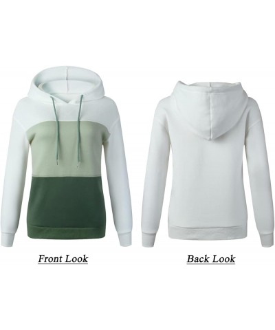 Women Zip up Hoodie Color Block Cowl Neck Drawstring Hooded Sweatshirt Pullover Sweater with Pockets Green-8074 $10.79 Hoodie...