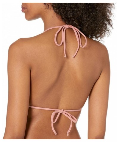 Women's Standard Solids Cosita Buena Wavey Triangle Bikini Top Swimwear Rosa $26.87 Swimsuits