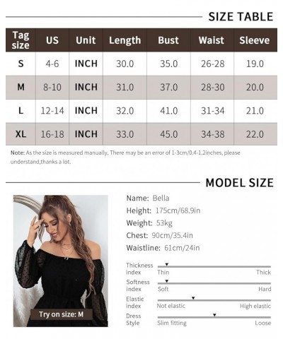 Women Dress Off Shoulder Chiffon Ladies Dress Elastic Neck Long Sleeve Dress with Lining and Waistband Light Blue $20.51 Dresses