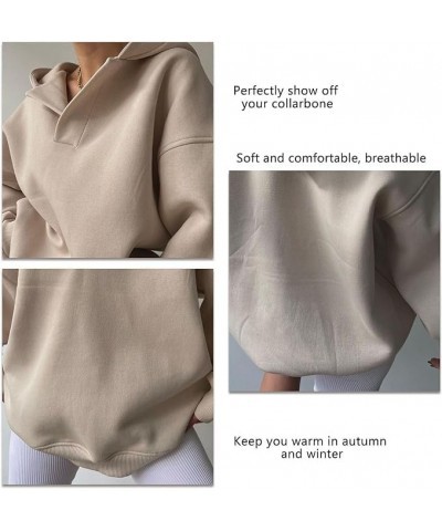 Hoodies for Women Oversized Pullover Sweatshirt Casual Button Down Shirt V Neck Dolman Sleeve Jumper Tops Apricot $10.56 Hood...