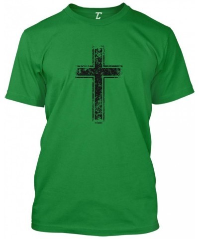 Distressed Cross - Religious Christian Christ Men's T-Shirt Kelly - Black Cross $12.62 T-Shirts