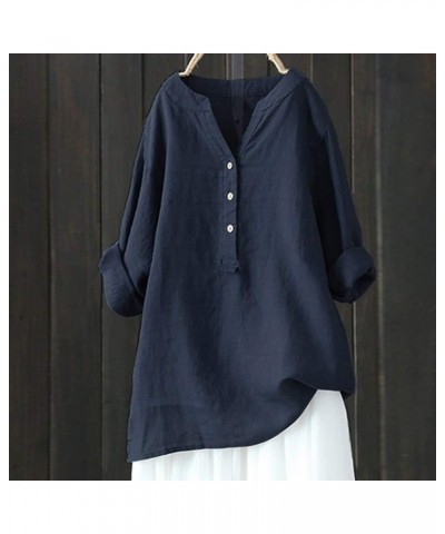 Tops for Women Casual Elegant,Women's Casual Long Sleeve Crewneck Loose Tops Blouses Shirt Ladies Tops and Blouses Navy 2 $6....