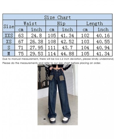 High Waist Baggy Jeans for Women Straight Wide Leg Y2K Streetwear Loose Boyfriend Wide Leg Pants Girls Y2K Jenas C dark Blue ...