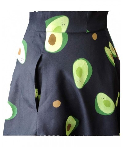 Women's Cocktail Party Dress Cap Sleeve 1950 Retro Swing Dress with Pockets Z-black Avocado $14.35 Dresses