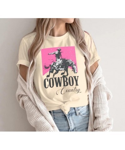 Cowgirl Shirt Women Oversized Western Country Music Shirts Rodeo Graphic Tees Tops Casual Vacation Crew Neck Pullover Apricot...