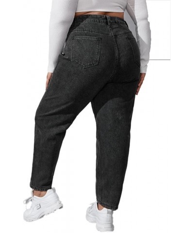 Plus Size Tapered Jeans for Women Thin Petite Full Length Mom High Waist Stretchy Loose Harem Pants Black $20.25 Jeans