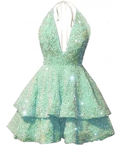 Sequin V Neck Homeming Dresses for Women Prom Dress Short Evening Gowns Formal Mint $31.20 Dresses