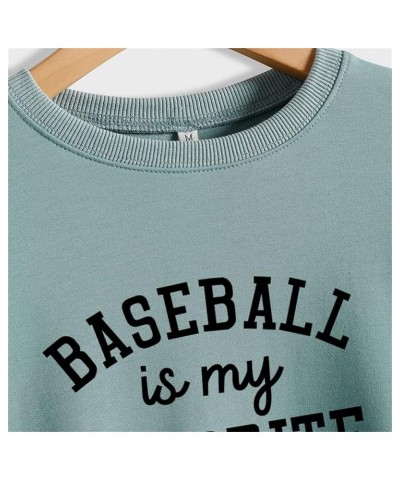 Baseball is My Favorite Season Sweatshirt Women Graphic Shirt Long Sleeve Crewneck Pullover Tops Baseball Lovers Shirt Black ...