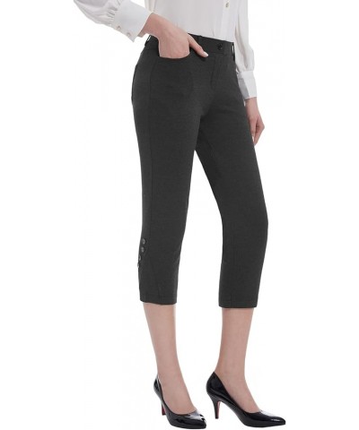 Women's Capri Pant with 4 Pockets Dress Pants for Casual Summer Crop Slacks Stretch Business Work Capris 02-charcoal $11.75 P...