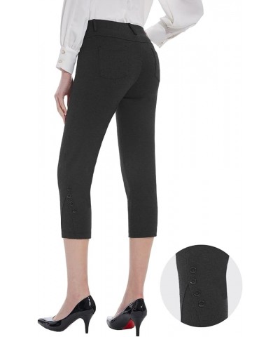 Women's Capri Pant with 4 Pockets Dress Pants for Casual Summer Crop Slacks Stretch Business Work Capris 02-charcoal $11.75 P...