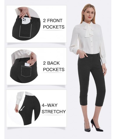 Women's Capri Pant with 4 Pockets Dress Pants for Casual Summer Crop Slacks Stretch Business Work Capris 02-charcoal $11.75 P...