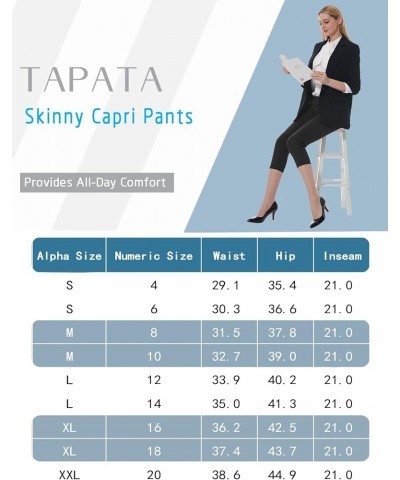 Women's Capri Pant with 4 Pockets Dress Pants for Casual Summer Crop Slacks Stretch Business Work Capris 02-charcoal $11.75 P...