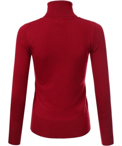 Women's Long Sleeve Turtle Neck Knit Sweater Top with Plus Size Awtstl0377_red $12.47 Sweaters