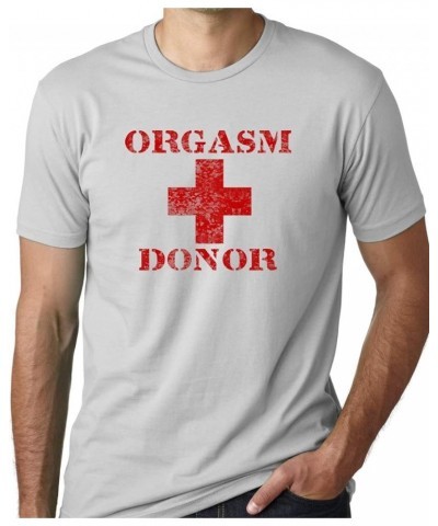 Orgasm Donor Funny T-Shirt Humor Tee Grey $13.56 T-Shirts