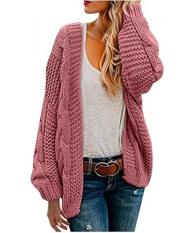 Cardigan Sweater Women Cable Kint Long Sleeve Open Front Button Chunky Outwear Loose Ladies Sweaters with Pockets A 08 Waterm...