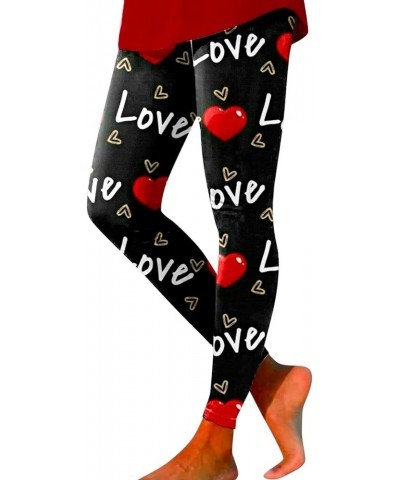 Valentines Day Leggings for Women, Valentines Day Tights with Red Heart Sexy Leggings Skinny Pant Sweet Heart Pants 04-black ...