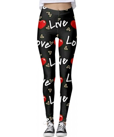 Valentines Day Leggings for Women, Valentines Day Tights with Red Heart Sexy Leggings Skinny Pant Sweet Heart Pants 04-black ...