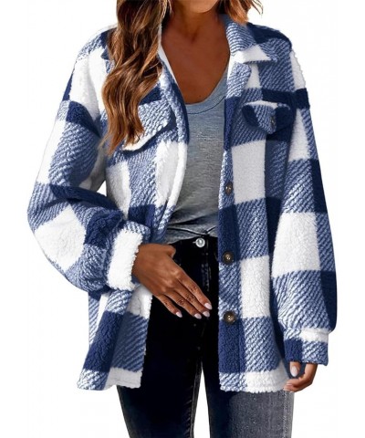 Women Color Block Flannel Shirts Long Sleeve Button Down Plaid Lapel Jacket Comfy Causal Shacket Fall Clothes for Ladies 2023...