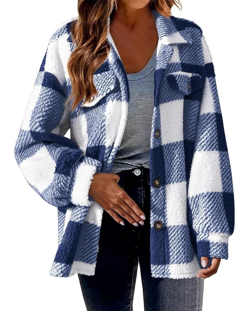 Women Color Block Flannel Shirts Long Sleeve Button Down Plaid Lapel Jacket Comfy Causal Shacket Fall Clothes for Ladies 2023...