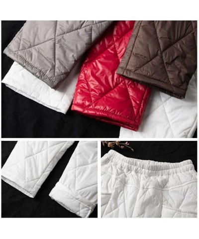 Women Thick Long Trousers Cotton Padded Quilted Pants Outdoor Winter Warm Casual XX-Large White $19.79 Pants