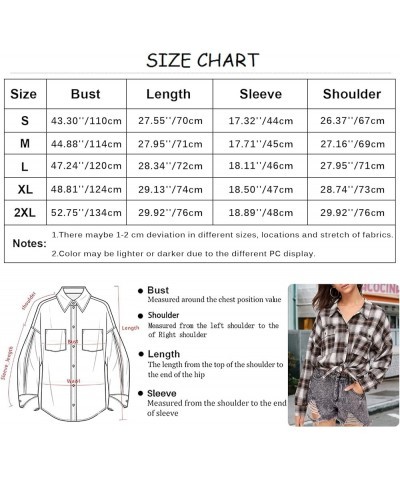 Womens Flannel Plaid Shirts Oversized Boyfriend Button Down Shirts Buffalo Plaid Shirt Blouse Casual Work Tops Brown $10.54 B...