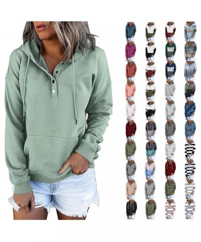 Hoodie for Women 2024 Simple Crewneck Sweatshirt Drawstring Loose Pullover 1/4 Zip Pullover Tops with Pockets 03_gray $10.06 ...