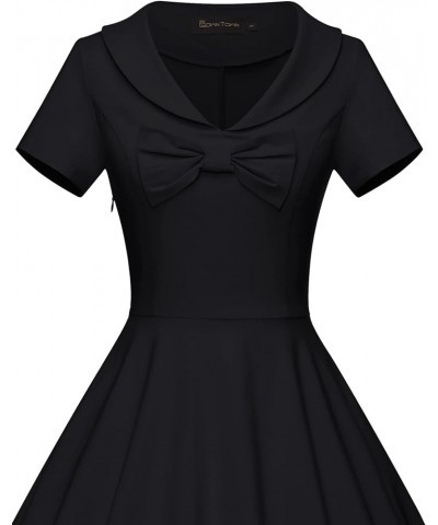 Women's 1950s Vintage Dresses Cocktail Homecoming Prom Swing Dress with Pockets Black $21.12 Dresses