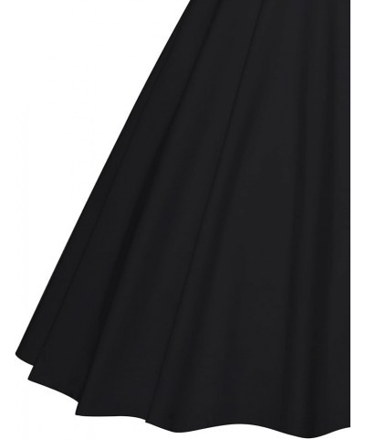 Women's 1950s Vintage Dresses Cocktail Homecoming Prom Swing Dress with Pockets Black $21.12 Dresses