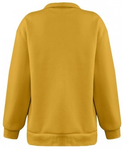 Women's Long Sleeve Quarter Zip Sweatshirt Casual Fall Winter Solid Color Hoodies Y2K Oversized Pullover Tops 21yellow $8.90 ...