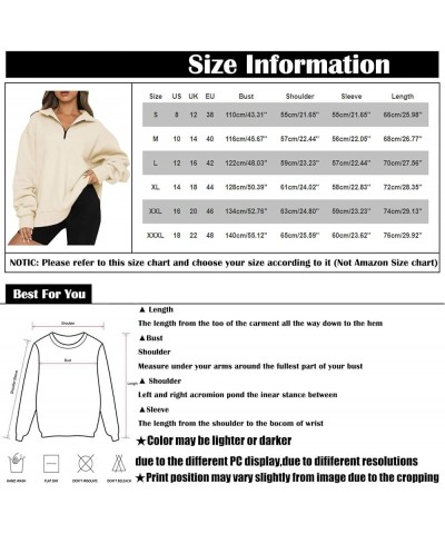 Women's Long Sleeve Quarter Zip Sweatshirt Casual Fall Winter Solid Color Hoodies Y2K Oversized Pullover Tops 21yellow $8.90 ...