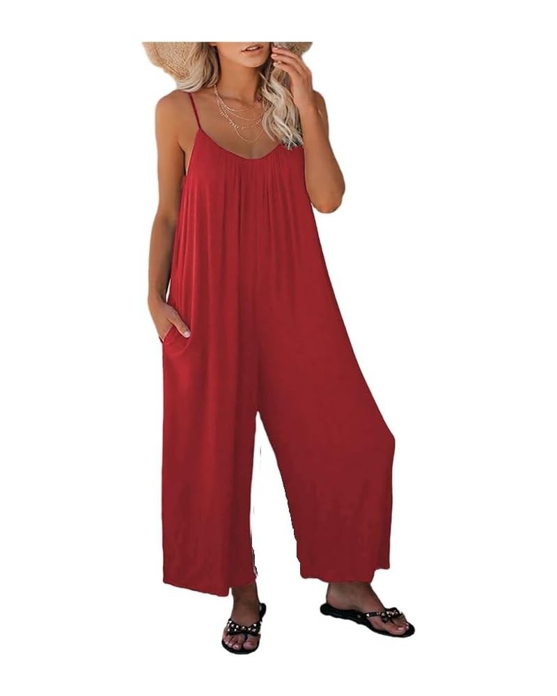 2023 Jumpsuits for Women Comfy Linen Cargo Rompers Summer Sleeveless Baggy Overalls with Pockets Jumpers with Big Pockets 5 R...