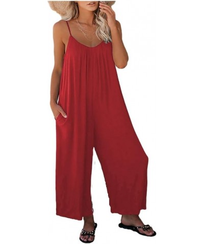 2023 Jumpsuits for Women Comfy Linen Cargo Rompers Summer Sleeveless Baggy Overalls with Pockets Jumpers with Big Pockets 5 R...