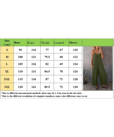 2023 Jumpsuits for Women Comfy Linen Cargo Rompers Summer Sleeveless Baggy Overalls with Pockets Jumpers with Big Pockets 5 R...