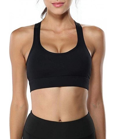 Sports Bras for Women Padded Racerback Bra Fitness Activewear Workout Tank Tops Black $10.79 Lingerie