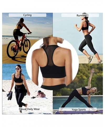 Sports Bras for Women Padded Racerback Bra Fitness Activewear Workout Tank Tops Black $10.79 Lingerie