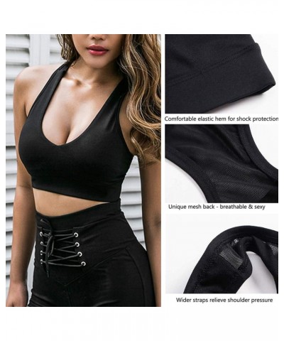 Sports Bras for Women Padded Racerback Bra Fitness Activewear Workout Tank Tops Black $10.79 Lingerie