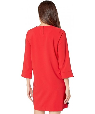 Women's Adaptive Logo Stripe Shift Dress with Magnetic Closure Primary Red $16.49 Dresses